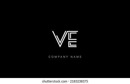 EV, VE Alphabet Letters Logo Monogram