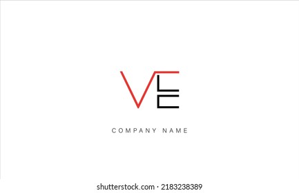 EV, VE Alphabet Letters Logo Monogram