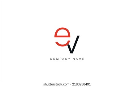 EV, VE Alphabet Letters Logo Monogram