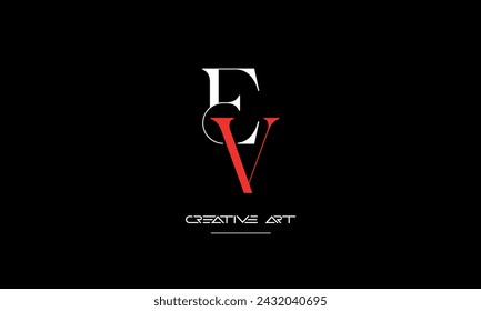 EV, VE, E, V abstract letters logo monogram