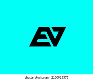 Ev ve e v Black simple icon geometric logo