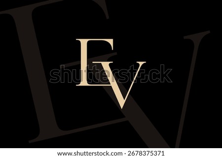 EV or VE letter logo icon design. Classic style luxury initials monogram.