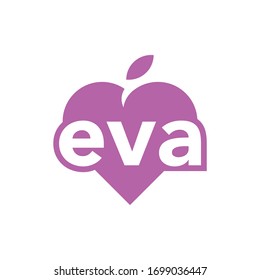 Eva Apple Heart Shape Logo