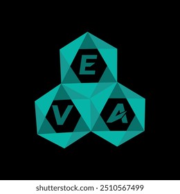 Logotipo de letra criativa minimalista. EVA vetor exclusivo iniciais alfabeto letra logotipo design
