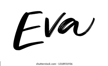 EVA. ENGLISH HAND LETTERING NAME 