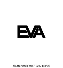 eva lettering initial monogram logo design