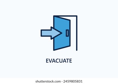 Ilustración Del Icono O Logotipo Del Vector De Evacuación