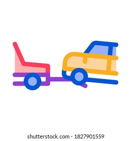 Evacuar el vector del icono del vehículo. Signo del vehículo de evacuación de contorno. Ilustración de símbolo de contorno aislado