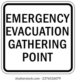 Señal y etiquetas del área de ensamblaje de evacuación