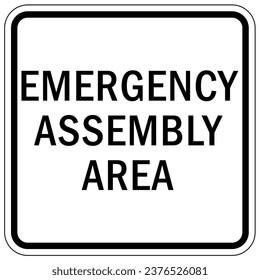 Señal y etiquetas del área de ensamblaje de evacuación