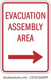 Señal y etiquetas del área de ensamblaje de evacuación