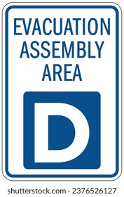 Evacuation assembly area sign and labels