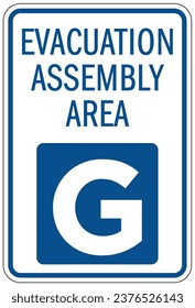 Evacuation assembly area sign and labels