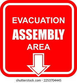 Evacuation, Assembly area, sign and sticker vector