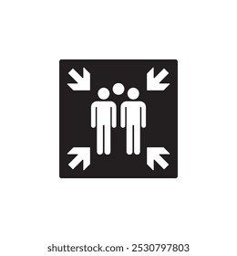 evacuation assembly point icon symbol sign vector