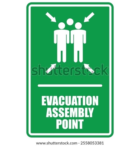 Evacuation Assembly point, sign vector