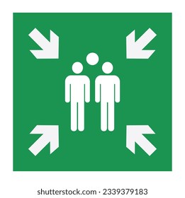 Evacuation Assembly Point Symbol. Vector Illustration.
