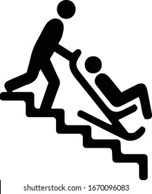 Evacuation Chair for Disabled Persons Down Stairs Icon Sign
