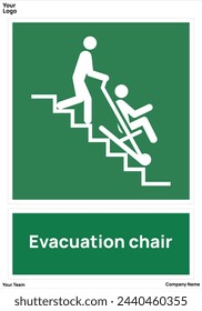 Evacuation chair signs symbol standard iso 7010