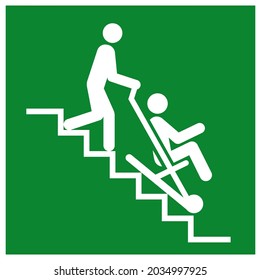 Evacuation Chair Symbol Sign, Vector Illustration, Isolate On White Background Label. EPS10