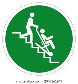 Evacuation Chair Symbol Sign, Vector Illustration, Isolate On White Background Label. EPS10