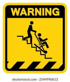 Evacuation Chair Warning Sign, Vector Illustration, Isolate On White Background Label.EPS10