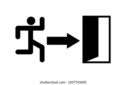 Evacuation exit in case of danger icon