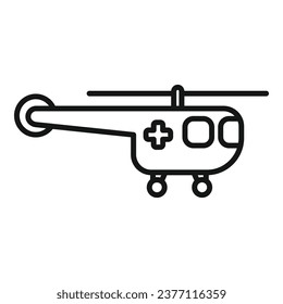 Evacuation helicopter icon outline vector. Alarm people. Plan work