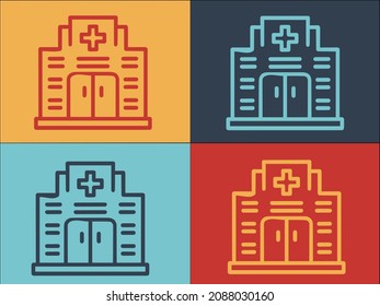 Evacuation Hospital Logo Template, Simple Flat Icon of hospital,fire,safety