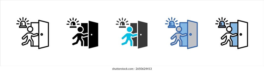 Evacuation Icon Pack Multistyle Illustration