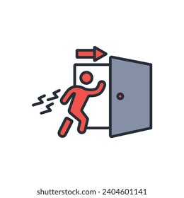 evacuation icon. vector.Editable stroke.linear style sign for use web design,logo.Symbol illustration.