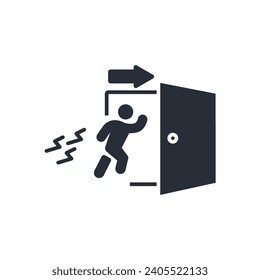 evacuation icon. vector.Editable stroke.linear style sign for use web design,logo.Symbol illustration.