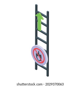 Evacuation ladder icon isometric vector. Fire exit. Emergency escape