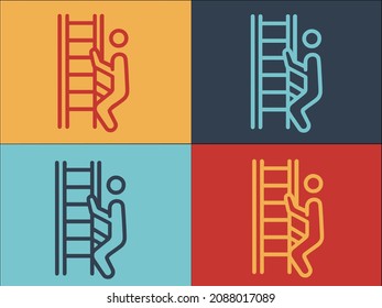 Evacuation Ladder Logo Template, Simple Flat Icon of evacuation,ladder,emergency
