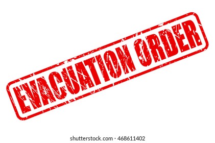 EVACUATION ORDER VEGAN red stamp text on white
