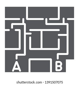 Evacuation plan glyph icon, evacuate and emergency, fire escape plan sign, vector graphics, a solid pattern on a white background, eps 10.