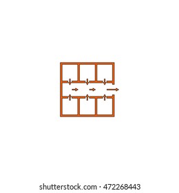 Evacuation plan icon.