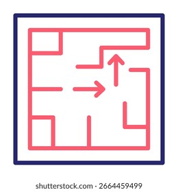 Evacuation Plan Icon Line Color Style Vector Illustration