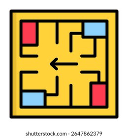 Evacuation Plan Icon Lineal Color Vector Illustration