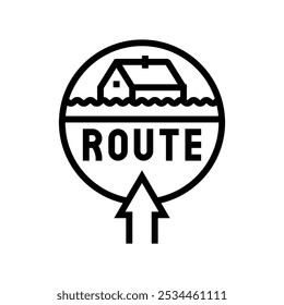 evacuation route disaster line icon vector. evacuation route disaster sign. isolated contour symbol black illustration