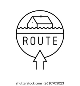 evacuation route disaster line icon vector. evacuation route disaster sign. isolated contour symbol black illustration