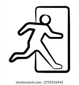 Evacuation Route Icon With Dooldles Handdrawn Style For Emergency Management
