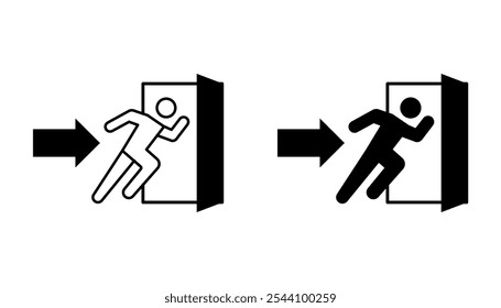 Evacuation Route Icon Sign Vector