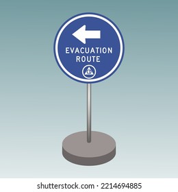 evacuation route road sign vector illustration