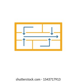 Evacuation Scheme icon. Simple flat element from fire safety collection. Creative evacuation scheme icon for templates, software and apps.