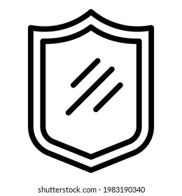 Evacuation shield icon. Outline Evacuation shield vector icon for web design isolated on white background