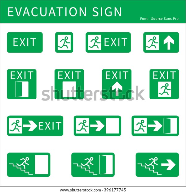 Evacuation Sign Stock Vector (royalty Free) 396177745 