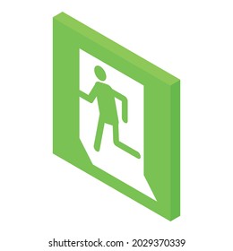 Evacuation sign icon isometric vector. Emergency exit. Safety escape