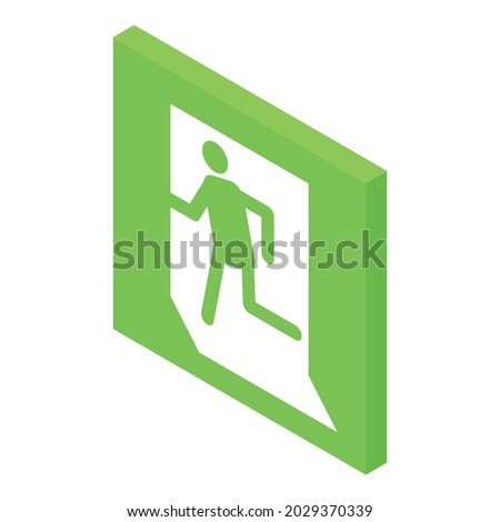 Evacuation sign icon isometric vector. Emergency exit. Safety escape