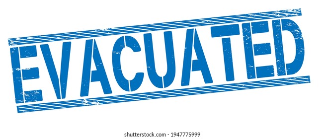 EVACUATION square old stamp text on white.